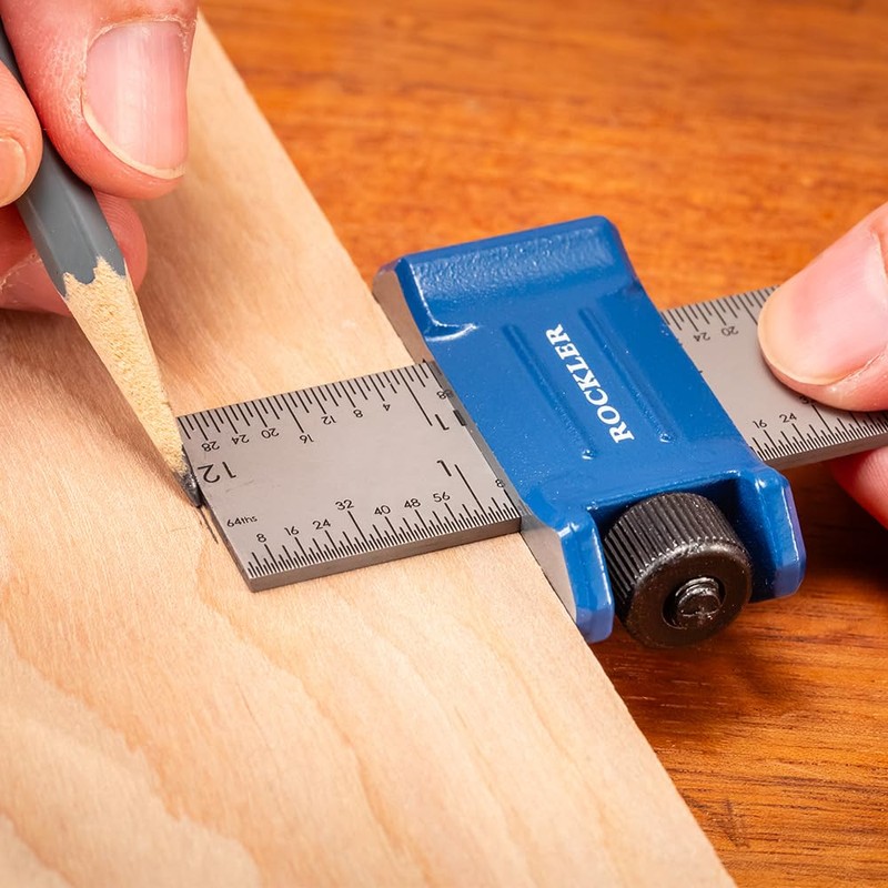 12” Steel Ruler w/Adjustable Rule Stop- Versatile Woodworking Marking Tools