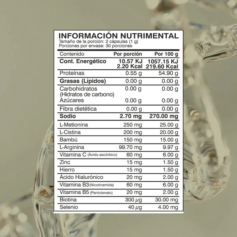 Biosuple Biotina Ácido Hialurónico Vitaminas 60 Cápsulas Uñas Cabello