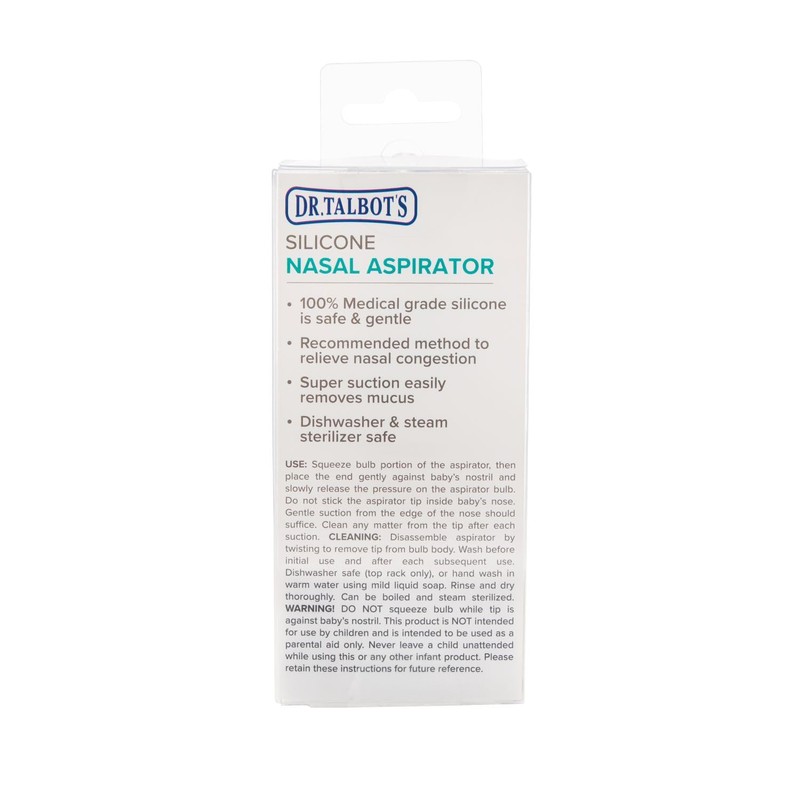 Dr. Talbot's Nasal Aspirator for Babies - Silicone - Includes