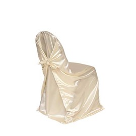 YOUR CHAIR COVERS - Satin Self-Tie Universal Chair Cover Ivory, Pillow Case Slipcovers for Chairs in Weddings and Events