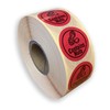 1000 x roll 25mm Round red Contains Nuts Labels Permanent