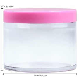 Beauticom® 4 oz. (120g /120ML) (Quantity: 3 Packs) Thick Wall Round Leak Proof Clear Acrylic Jars with PINK Lids for Beauty, Cream, Cosmetics, Salves, Scrubs