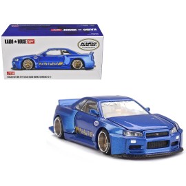 DCD Nissan Skyline GT-R (R34) 'SHINJUKU V2 Aero' RHD Blue Metallic Right Hand Drive Designed Jun Imai 'Kaido House' Casting