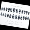 LPOODDNU Almond Press on Nails - Medium Black Fake Nails