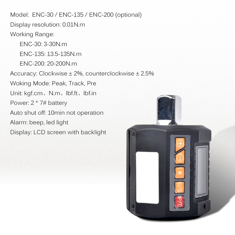 Digital Torque Adapter Electronic Torque Meter with LCD Display Measure