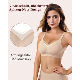 As Fairy Women's Bra Without Underwire Bra Mesh Seamless Support Push Up Bra Without Underwire Seamless Comfortable Bralette Classic Comfort Bra for Women, skin