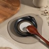 Portacucchiai in Ceramica Nera, Appoggia da Cucina per Cucchiai E