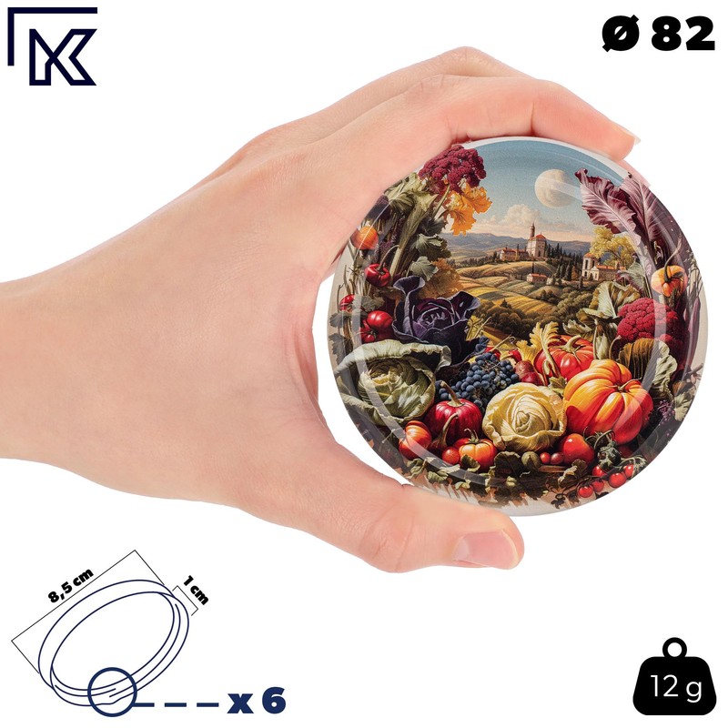 Kadax Set of 100 Screw Lids TO82 Diameter 82 mm