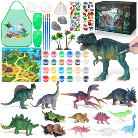 DONGQI Dinosaur Painting Set, Craft Set, Children's Dinosaur Gifts Toy 3 4 5 6 7 8 Years, Drawing Toy with Dinosaur Set, Creativity Gifts for Boys and Girls