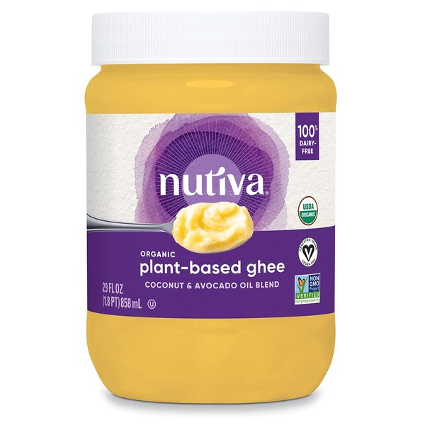 Nutiva Ghee vegetal orgánico a base de plantas, 32 oz PET | USDA orgánico, sin OMG | vegano, sin gluten, sin lácteos, sin soja y certificado keto