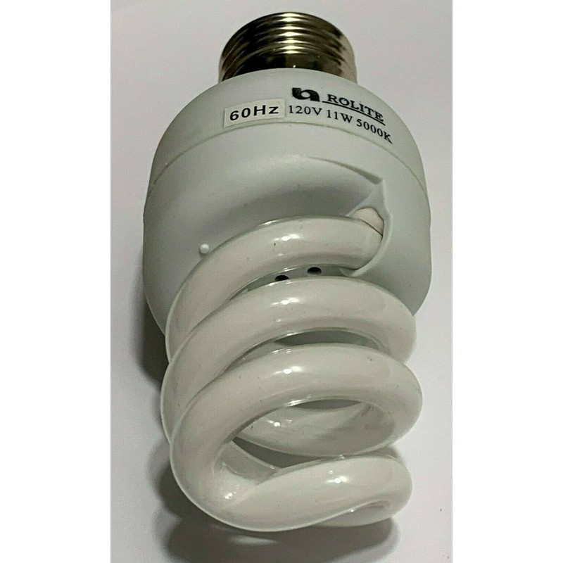 Rolite 11W -120V 5000K (Daylight) E26 Base Mini Spiral CFL
