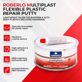 Roberlo Multiplast Lightweight Body Filler + Hardener | Professional Auto Body Repair Kit for Plastic & Metal | Fast Drying, Easy Sanding, Smooth Finish