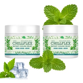 SQZRAN CHILLFLEX Menthol Soothing Cream, Joint Activities Throughout The Body, Cooling Soothing Ointment for Muscle, Head, Neck, Hands and Feet, 3.5oz (2pack)