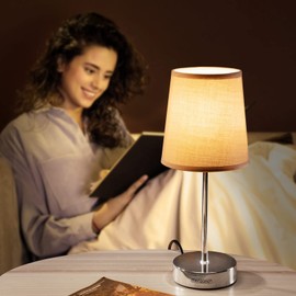 MONZANA® Bedside Lamp 32 cm Fabric Shade E14 Grey Taupe Anthracite White Living Room Bedroom Lamp Light Table Lamp Bedside Lamp Table Lamp