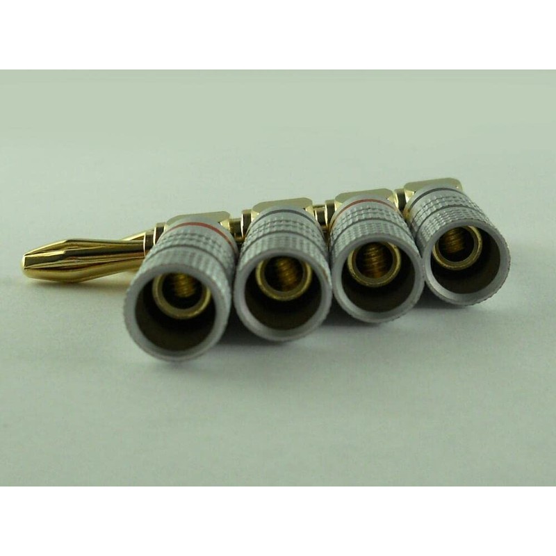 MG-M 24K Gold Plated Gold Solderless Plain L Shape Banana