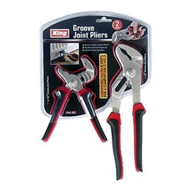 King Tools & Equipment, Inc. 6-1/2" & 10" Groove Joint Pliers Set, Carbon Steel, Ergonomic Grip, Limited Warranty