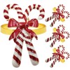 EXCEART Christmas Napkin Ring Set of 4 Candy Cane Napkin