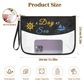 Sailor Captain Gift Cruise Lover Gifts for Women Makeup Bag Skipper Gift Sea Themed Clear Cosmetic Bag Cruise Party Gift for Sister Friends Bestie Summer Vacation Zipper Travel Toiletry Pouch