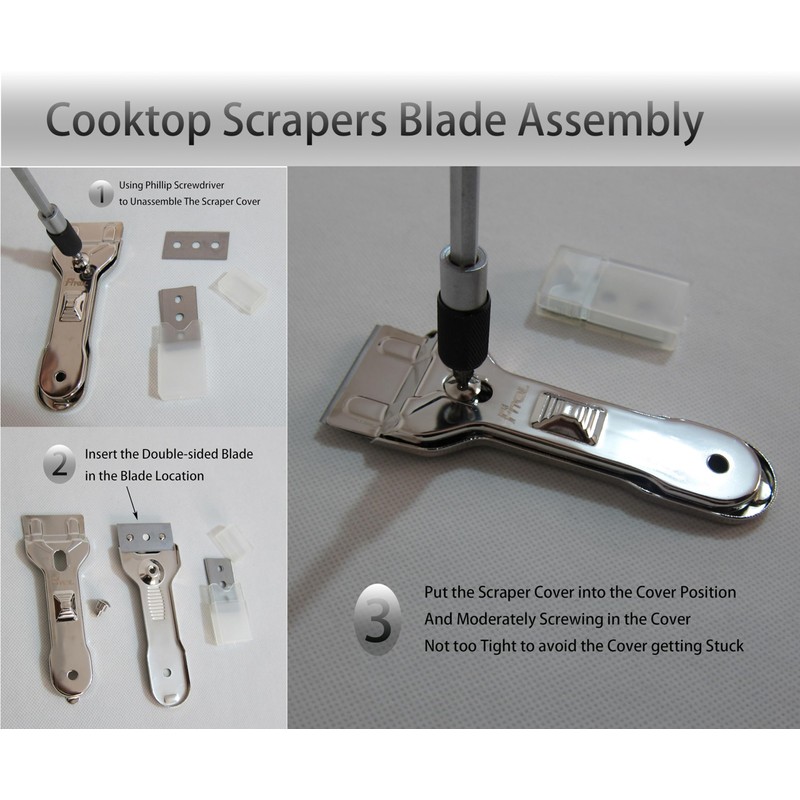 Cooktop Cleaning Scrapers 2Piece Set, Glass Ceramic Hob Cleaning Scrapers,