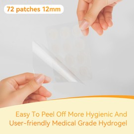 OmaDoto Pimple Patches for Face (72 patches) - Hydrocolloid Acne Patch for Zits and Blemishes - 12mm Invisible for Face - Extra Thin Outer Edege