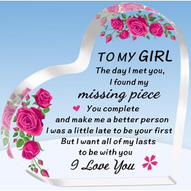 TTOVEN I Love You Gifts for Her Gifts for Girlfriend Valentines Day Gifts for Her Girlfriend Heart Shaped Acrylic To My Girl