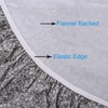 Round Vinyl Fitted Tablecloth with Flannel Backing Elastic Edge Design