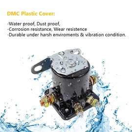 12V 4-Terminal Starter Solenoid Relay SS581 | Fit for Jeep Lincoln Mercury, Ford Bobcat Perkins, Johnson New Holland Volvo Penta Evinrude | OE# SS581T B-6A-11450A C6AF C7AF C3912 C9AF 50-430 (Black)