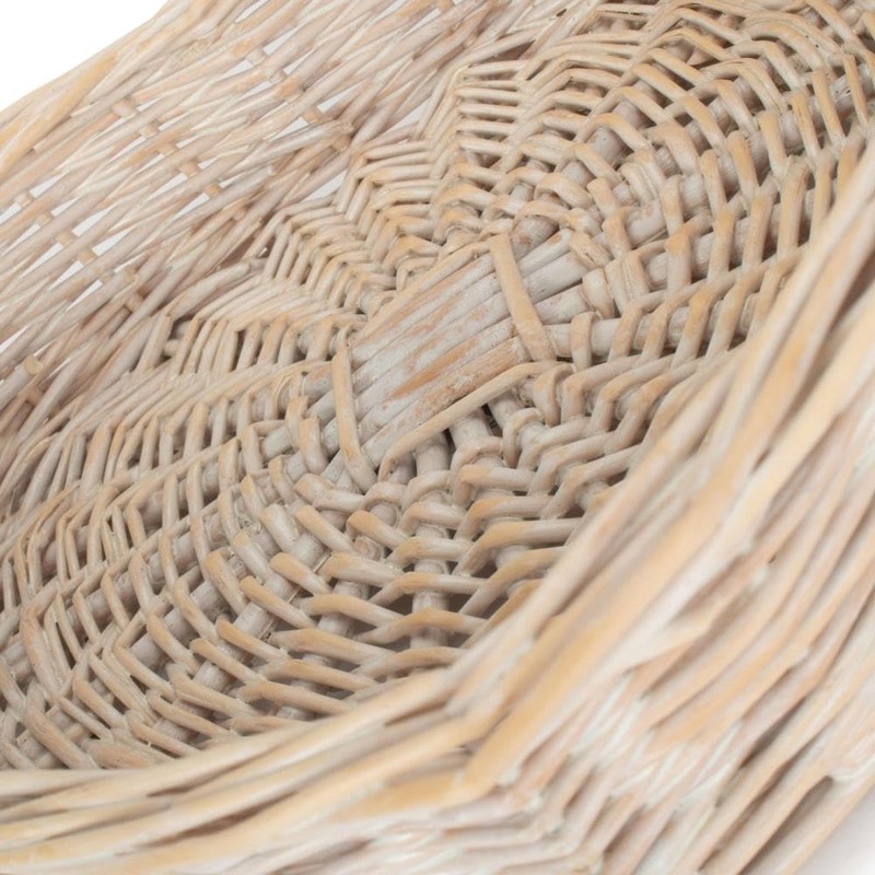 Red Hamper PT075, Large White Wash Heart Shaped Wicker Tray,