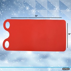 Superio Snow Slider Mat, Flexible Snow Sled Flying Carpet, Roll up Sleds for Kids 36" Lightweight Portable Plastic Snowboard Sled (Red/Green)