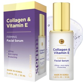 Suero antienvejecimiento con colágeno y vitamina E, probado por dermatólogos, hidrata, reduce las arrugas, belleza limpia, cuidado de la piel coreano libre de crueldad para todo tipo de pieles, 1,69