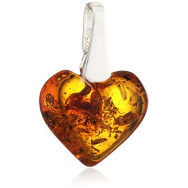 InCollections Ladies Pendant 925/000 Sterling Silver with Amber, Heart