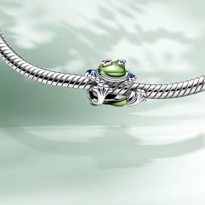 MSPOVOF Climbing Frog Charms Bead for Bracelets and Necklaces 925