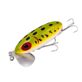 Arbogast Jitterbug Topwater Bass Fishing Lure - Excellent for Night Fishing, Wounded Frog, G630 (2 in, 1/4 oz)