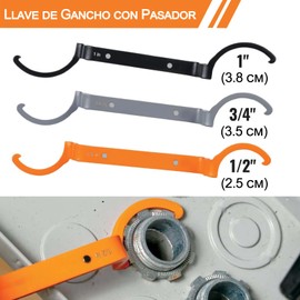 Juego de Llaves de Tuerca de Bloqueo de Conducto, Llave de Gancho con Pasador, Locknut Wrench 1/2, 3/4 y 1 Pulgada, Adecuado para Reparaciones, Amortiguadores y Sistemas de Suspensión