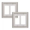 DEWENWILS Double Decorator Wall Plates, Brushed Nickel Outlet Covers, Metal