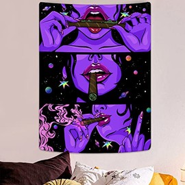 Yeoiat Trippy Tapestry Cool Tapestry Wall Hanging Anime tapestry Trippy Tapestries Aesthetic Tapestry for Bedroom Trippy Room Decor (purple, 36x48 inches)