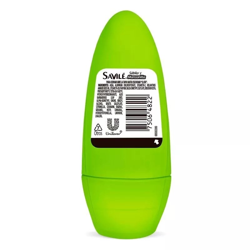 SAVILE 3 Pack Savile Desodorante Roll On Sabila Manzanilla Antiperspirant
