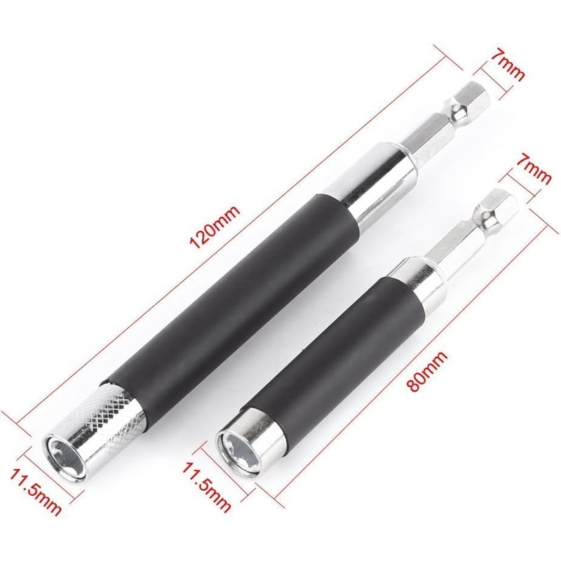 2Pcs Magnetic Screw Drive Guide Drill Bit Holder Extendible Hex