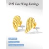 Gold Angel Wings Earrings - Sterling Silver Wing Stud Earrings