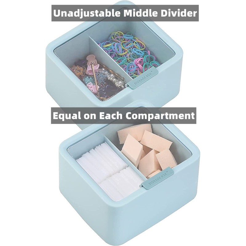 Tecbeauty Large Qtips Holder - 2 Grids Cotton Swabs Dispenser
