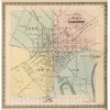 Historic Map : 1864 City of Lancaster, Pennsylvania. - Vintage