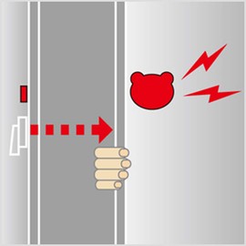 アスカ 防犯アラーム 防犯用品 開放感知 防犯ステッカー付き 窓周り 大音量 簡単設置 クマ BA30O