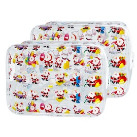 2 pcs Clear cosmetic bagsTSA Approved Travel Toiletry bags waterproof Clear Makeup bag Clear Cosmetic Bag with Zipper Pattern Clear Makeup Bag for Girls (B078-1630-8)