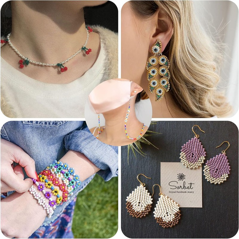 Pastel Glass Seed Beads for Jewelry Making, 13000Pcs 2mm Small