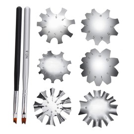 IWOWHERO 8pcs French Manicure Nail Making Template Set Durable Stainless Steel Fingernail Cutter Lines for DIY Nail Art and Manicure