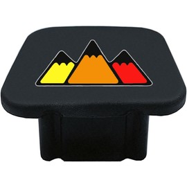 Xiaren 2 Inch Tri-Color 3 Color Logo Trailer Hitch Tube Cover Plug Cap, Rubber Receiver Tube Hitch Plug Fit for Toyota Car Accessories, Yellow Orange Red Hill