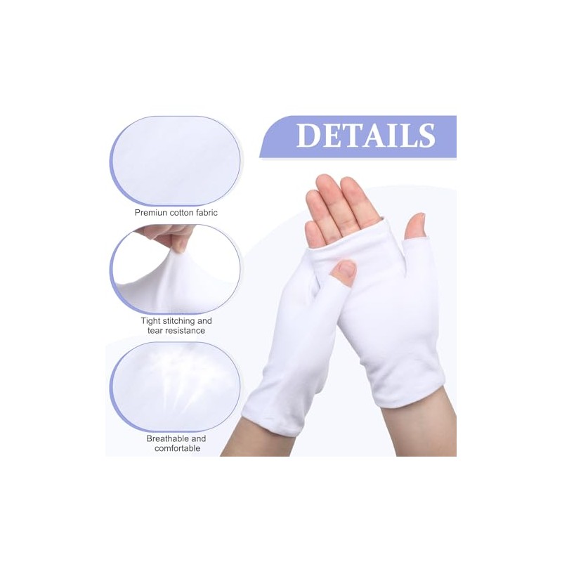 6 pares de guantes de eccema sin dedos hidratantes para