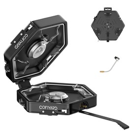 Propane 2 Burner Camping Stove with Carrying Bag, Portable Folding Gas Stove for Camping, Backpacking Camp Stove for Outdoor Cooking, With 17,000 BTU Adjustable Burners for BBQ, Tailgating Black