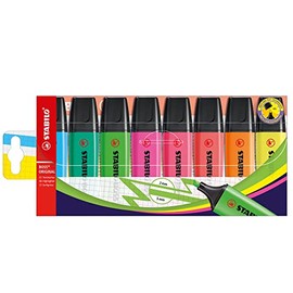 8 X STABILO Boss Original Highlighter Pens - Assorted Colours (Wallet of 8)