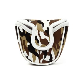 Mallet Putter Cover Fits 2 Balls, Camo Patterns Available in 3 Colors (Brown)
